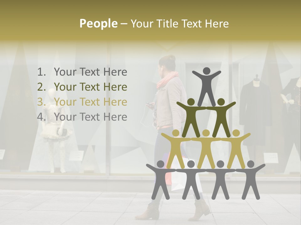 A Woman Carrying A Shopping Bag In Front Of A Store Window PowerPoint Template