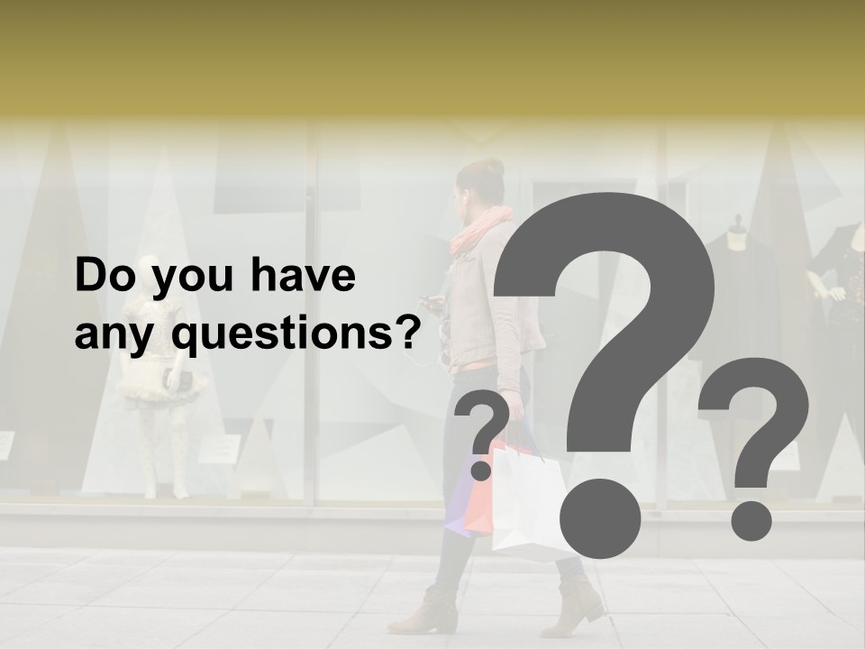 A Woman Carrying A Shopping Bag In Front Of A Store Window PowerPoint Template