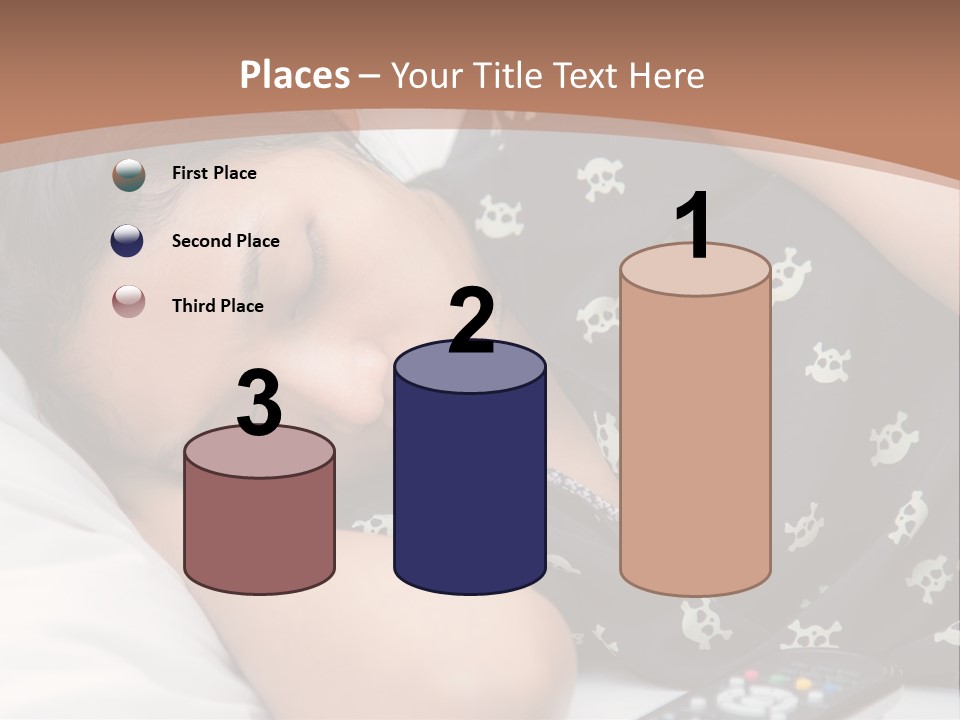 A Woman Sleeping On A Bed With Her Eyes Closed PowerPoint Template