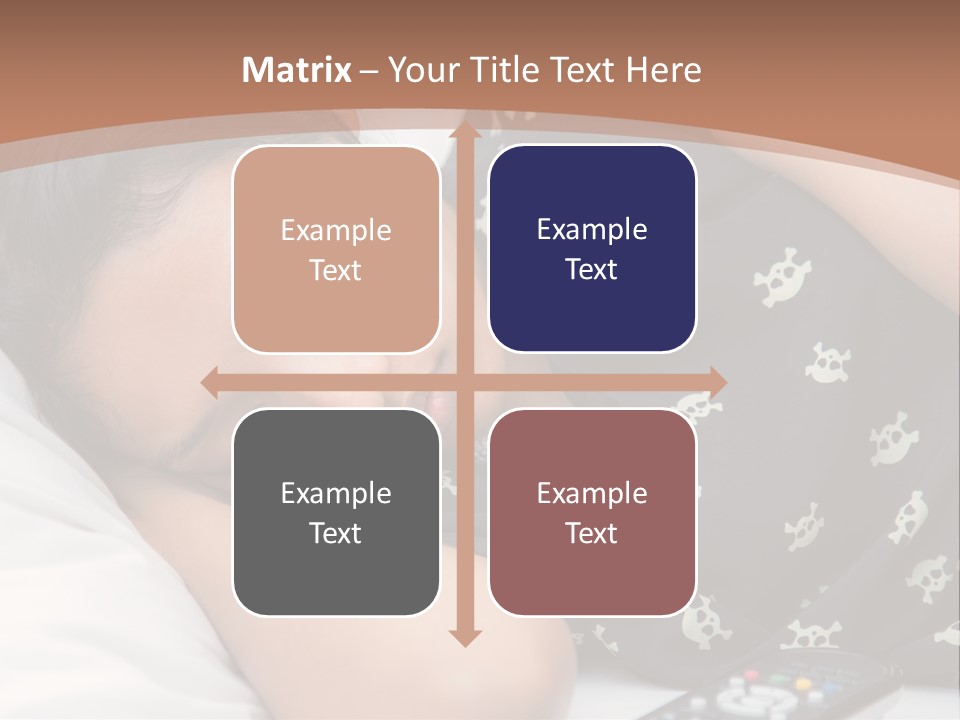 A Woman Sleeping On A Bed With Her Eyes Closed PowerPoint Template