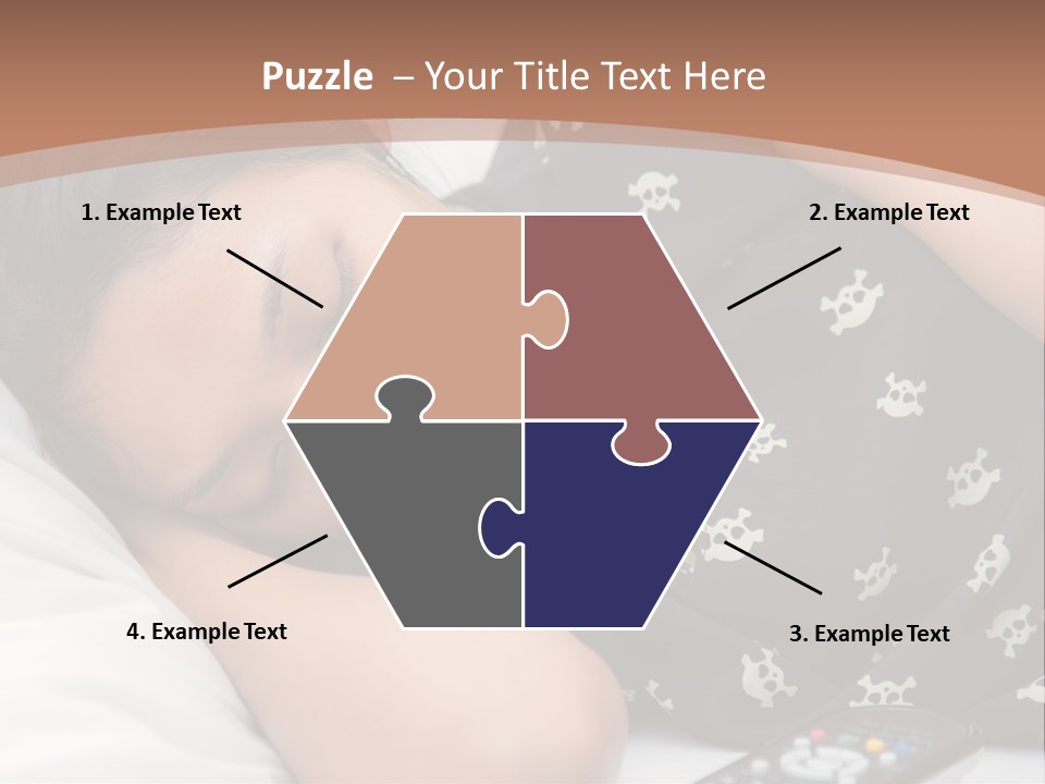 A Woman Sleeping On A Bed With Her Eyes Closed PowerPoint Template