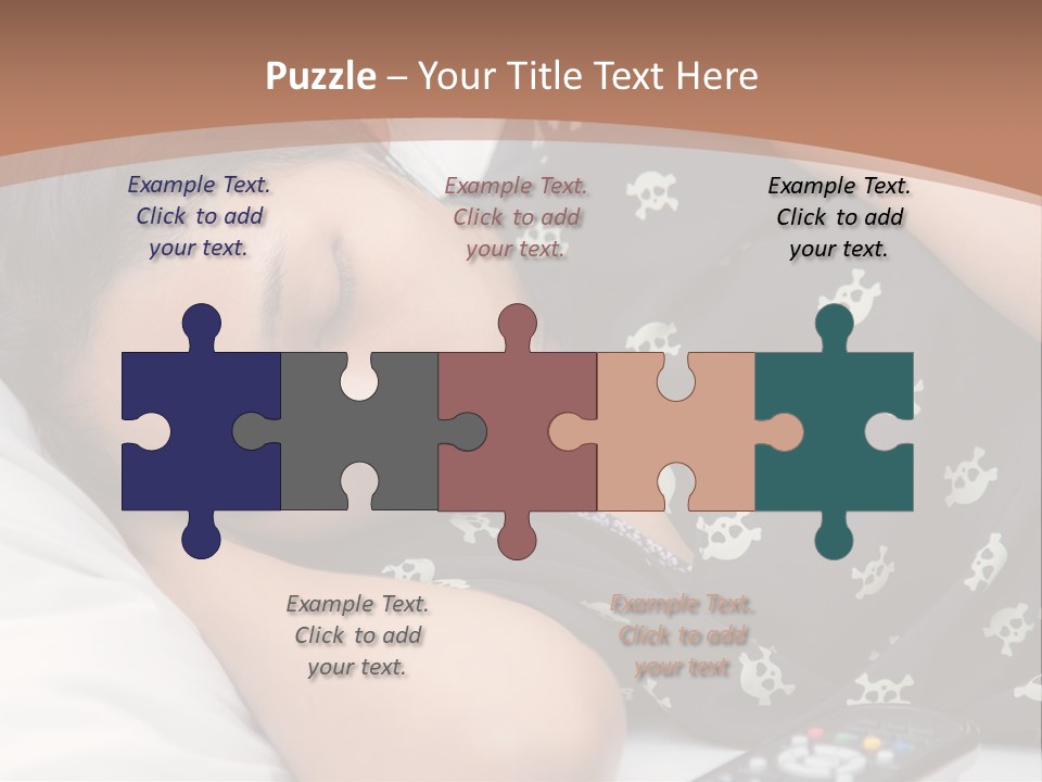 A Woman Sleeping On A Bed With Her Eyes Closed PowerPoint Template