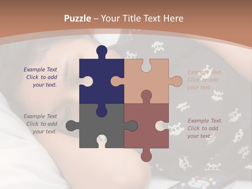 A Woman Sleeping On A Bed With Her Eyes Closed PowerPoint Template