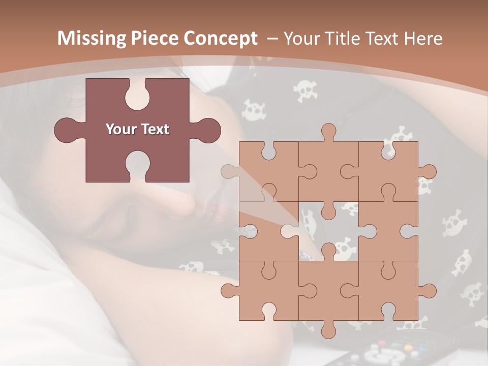 A Woman Sleeping On A Bed With Her Eyes Closed PowerPoint Template