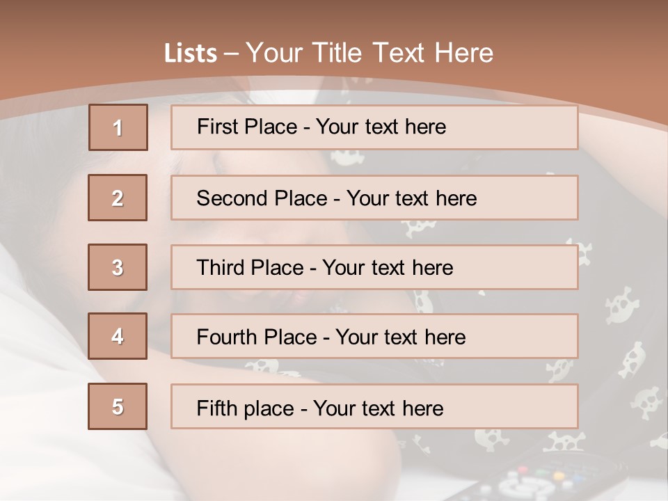 A Woman Sleeping On A Bed With Her Eyes Closed PowerPoint Template