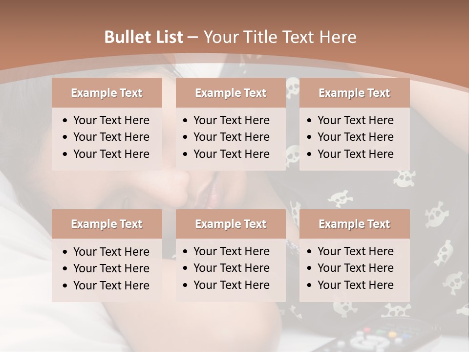 A Woman Sleeping On A Bed With Her Eyes Closed PowerPoint Template