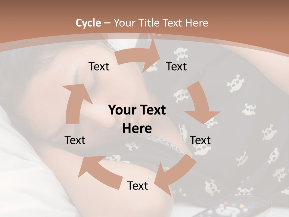 A Woman Sleeping On A Bed With Her Eyes Closed PowerPoint Template