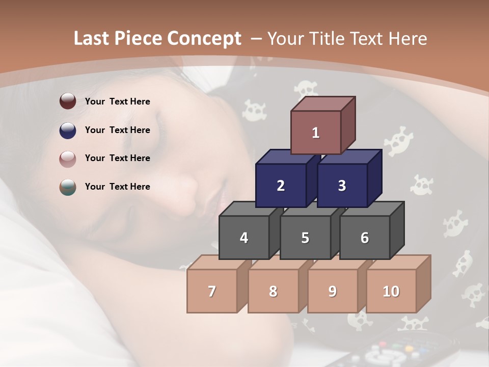 A Woman Sleeping On A Bed With Her Eyes Closed PowerPoint Template