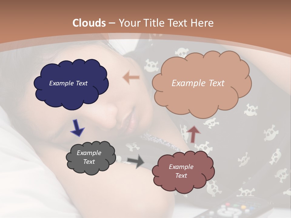 A Woman Sleeping On A Bed With Her Eyes Closed PowerPoint Template