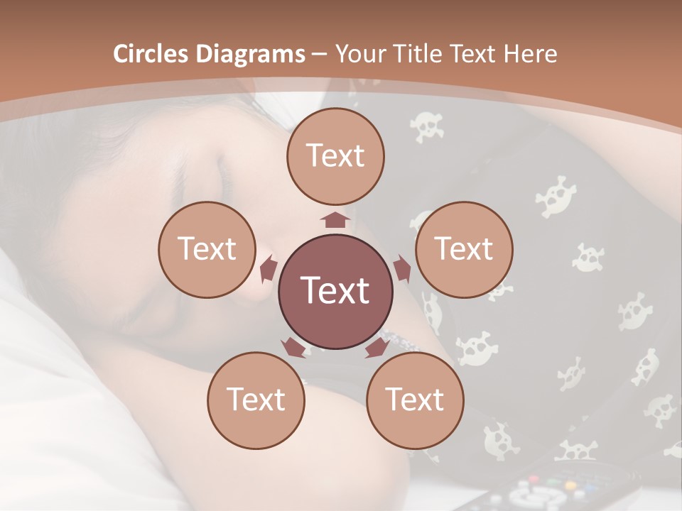 A Woman Sleeping On A Bed With Her Eyes Closed PowerPoint Template