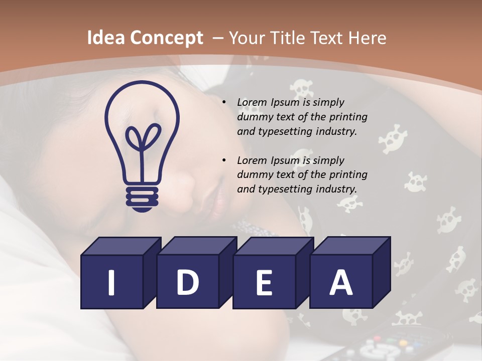 A Woman Sleeping On A Bed With Her Eyes Closed PowerPoint Template