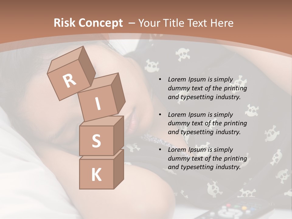 A Woman Sleeping On A Bed With Her Eyes Closed PowerPoint Template