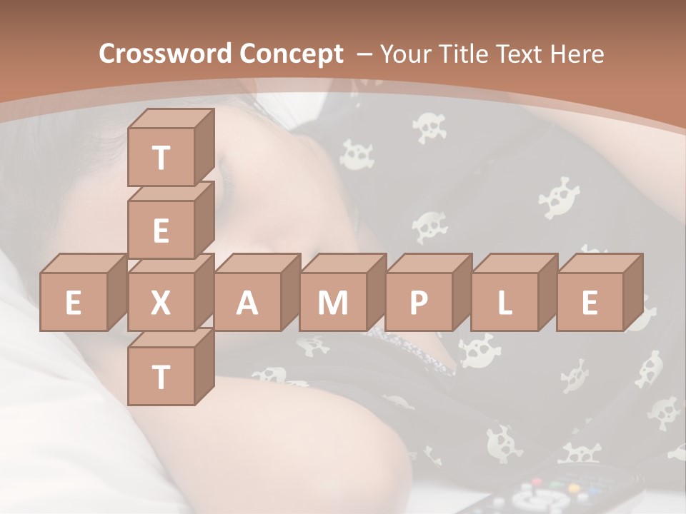 A Woman Sleeping On A Bed With Her Eyes Closed PowerPoint Template