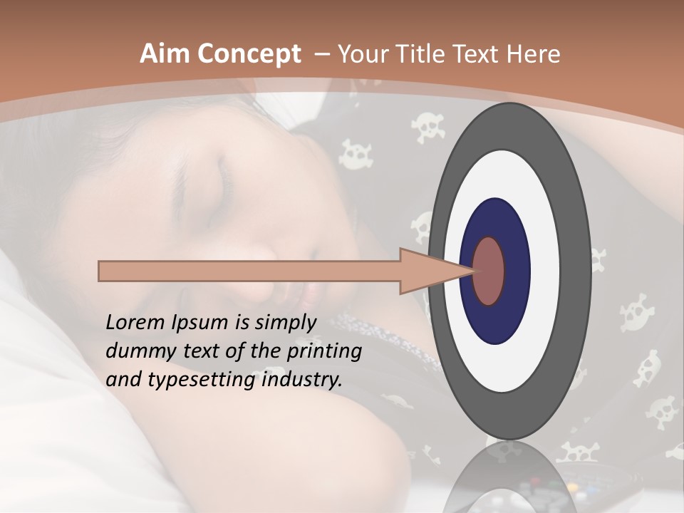 A Woman Sleeping On A Bed With Her Eyes Closed PowerPoint Template