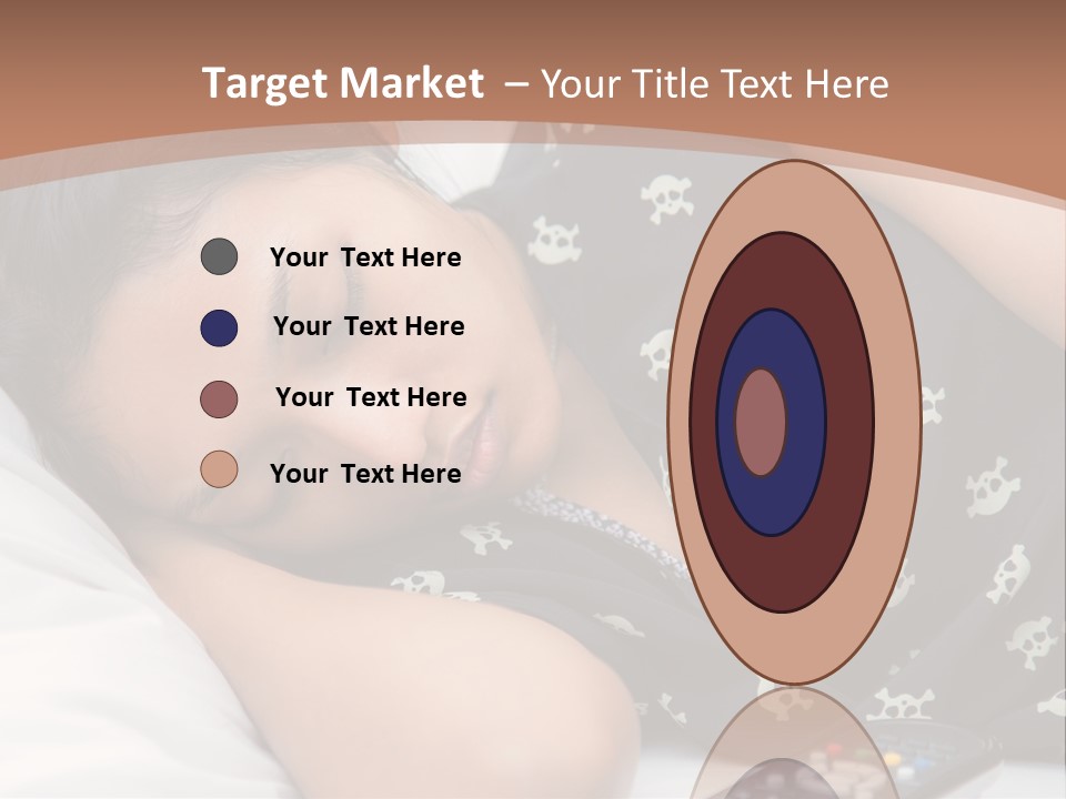 A Woman Sleeping On A Bed With Her Eyes Closed PowerPoint Template