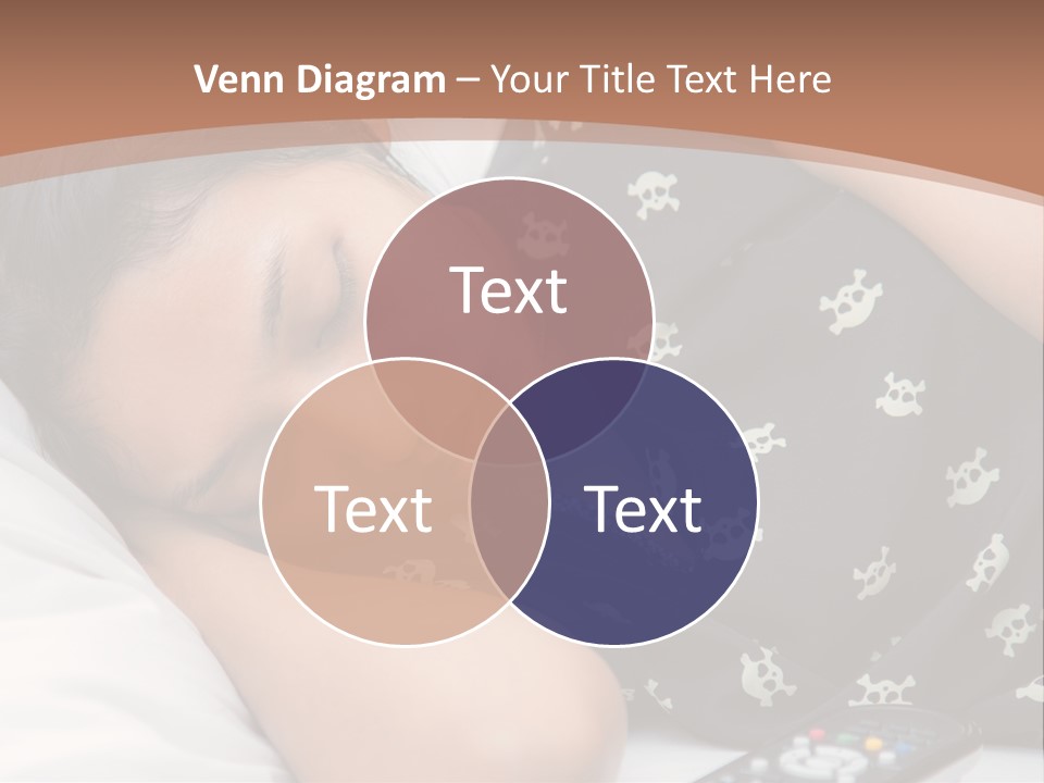 A Woman Sleeping On A Bed With Her Eyes Closed PowerPoint Template