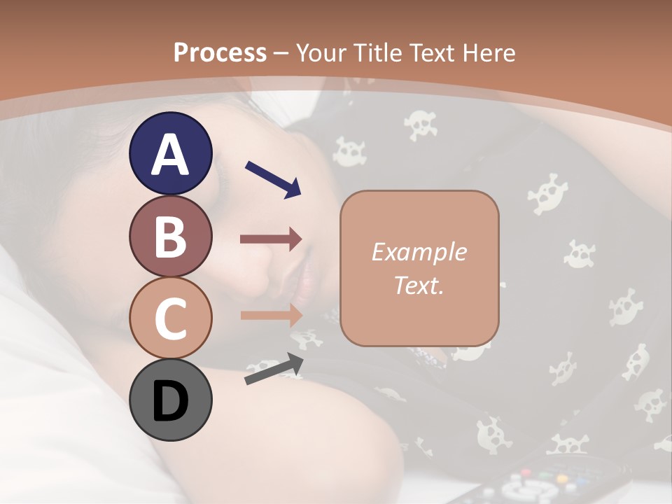 A Woman Sleeping On A Bed With Her Eyes Closed PowerPoint Template