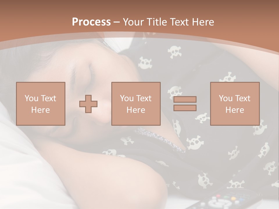 A Woman Sleeping On A Bed With Her Eyes Closed PowerPoint Template
