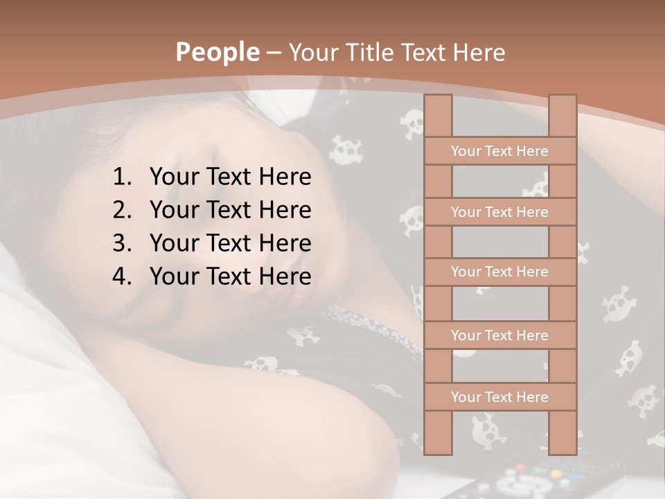 A Woman Sleeping On A Bed With Her Eyes Closed PowerPoint Template