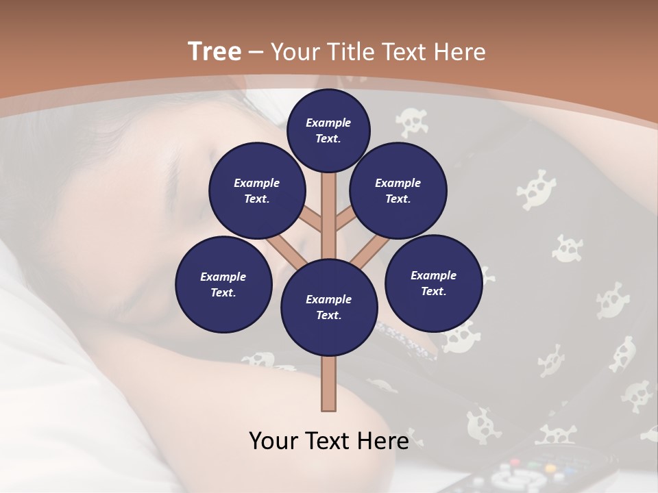 A Woman Sleeping On A Bed With Her Eyes Closed PowerPoint Template