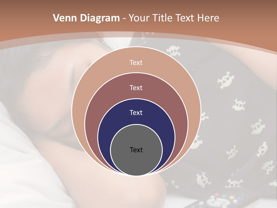 A Woman Sleeping On A Bed With Her Eyes Closed PowerPoint Template