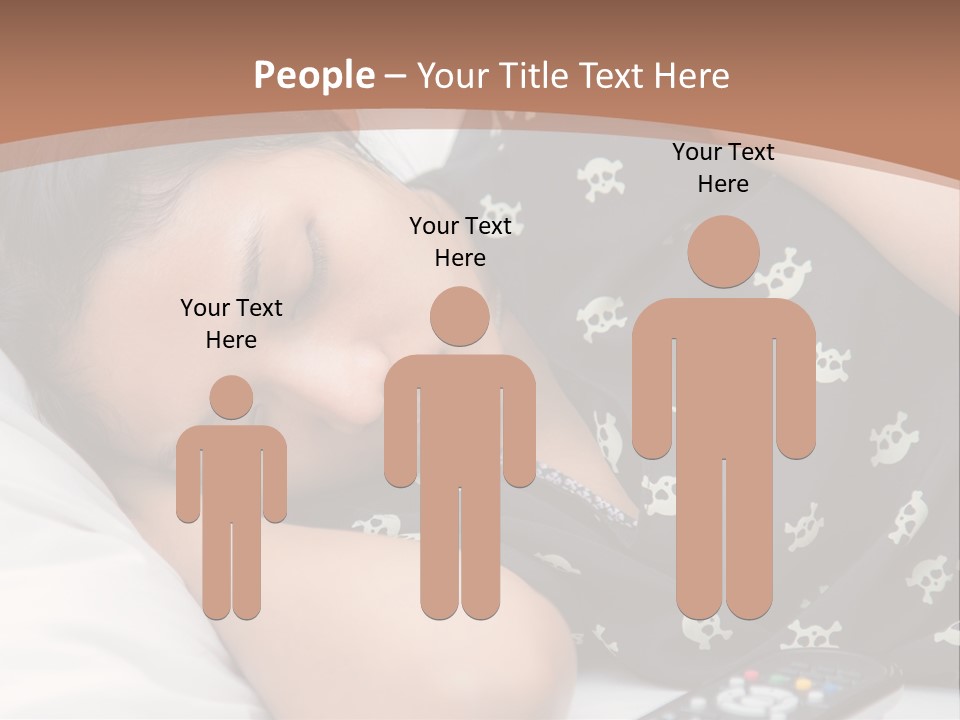 A Woman Sleeping On A Bed With Her Eyes Closed PowerPoint Template