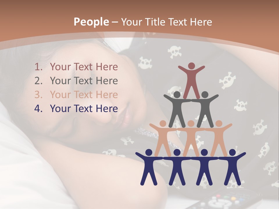 A Woman Sleeping On A Bed With Her Eyes Closed PowerPoint Template