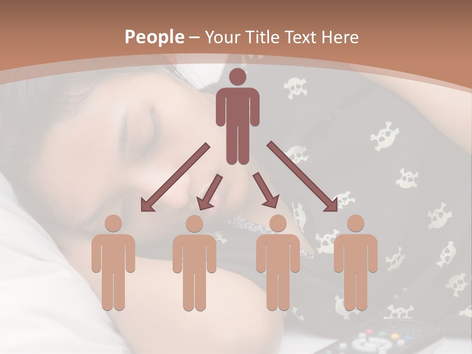 A Woman Sleeping On A Bed With Her Eyes Closed PowerPoint Template