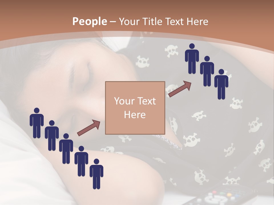 A Woman Sleeping On A Bed With Her Eyes Closed PowerPoint Template