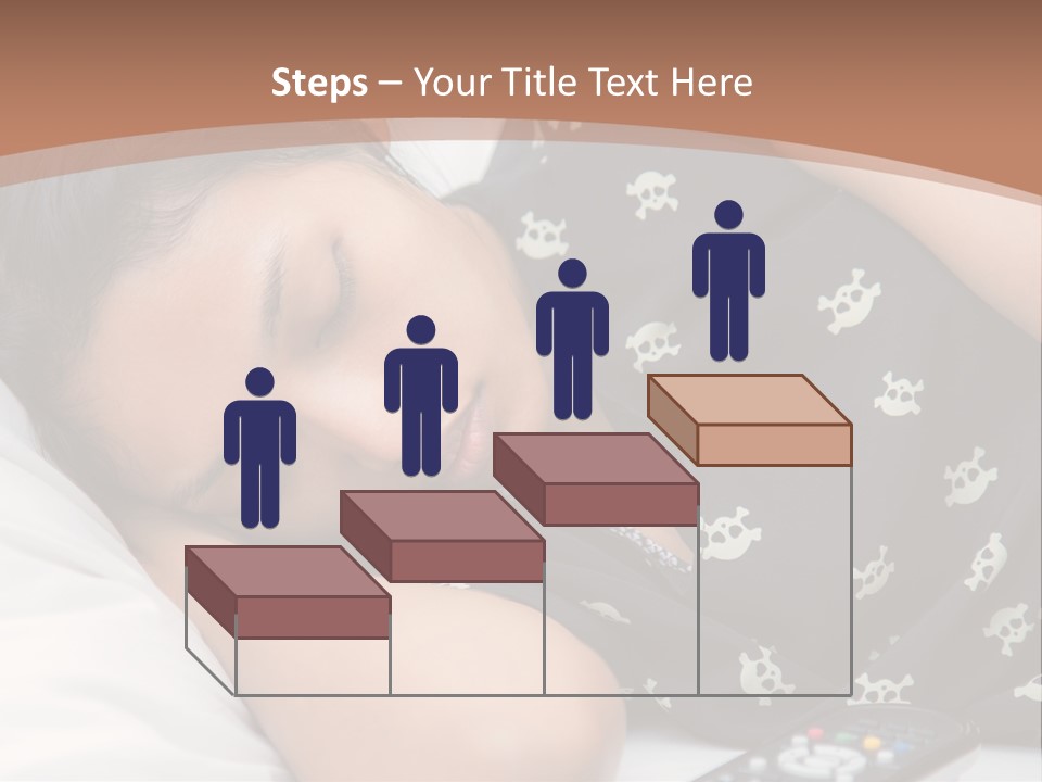 A Woman Sleeping On A Bed With Her Eyes Closed PowerPoint Template