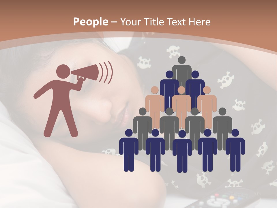 A Woman Sleeping On A Bed With Her Eyes Closed PowerPoint Template