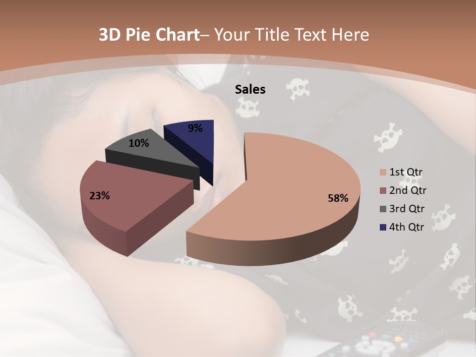A Woman Sleeping On A Bed With Her Eyes Closed PowerPoint Template