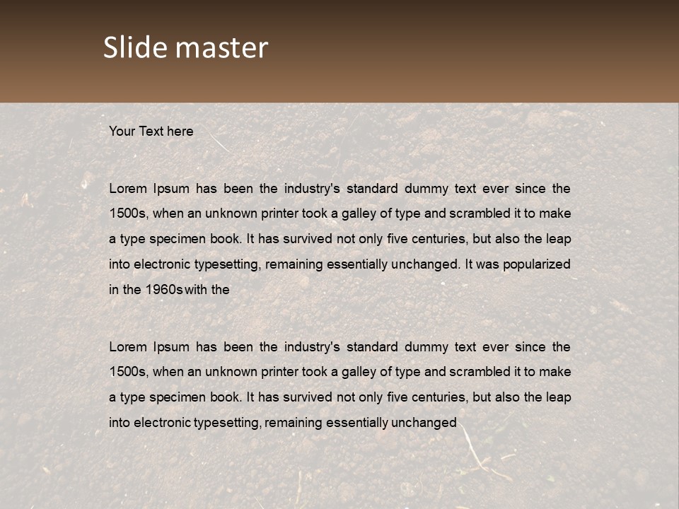 A Picture Of A Dirt Field With A Name Of Presentation PowerPoint Template