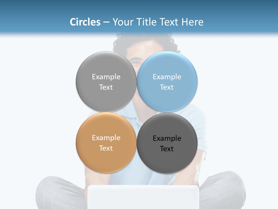 A Man Sitting On The Floor With A Laptop PowerPoint Template