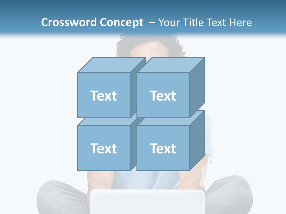 A Man Sitting On The Floor With A Laptop PowerPoint Template