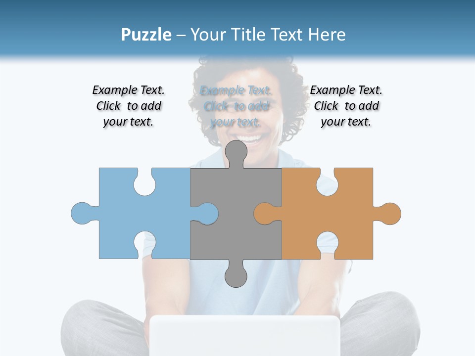 A Man Sitting On The Floor With A Laptop PowerPoint Template