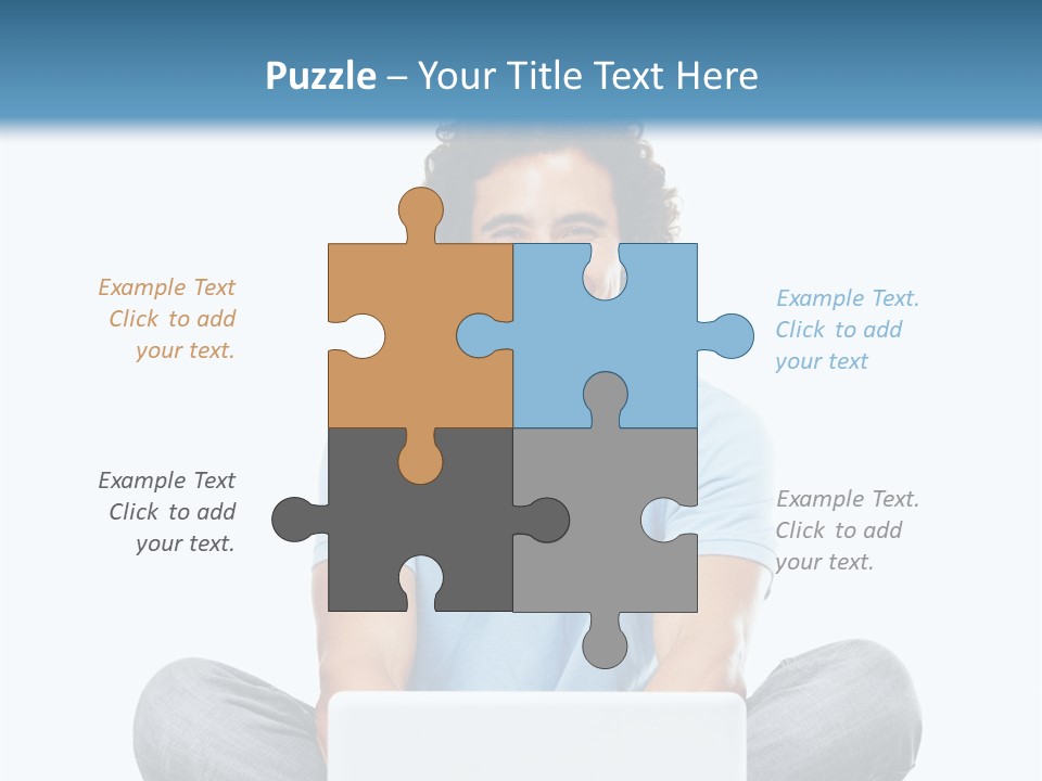 A Man Sitting On The Floor With A Laptop PowerPoint Template