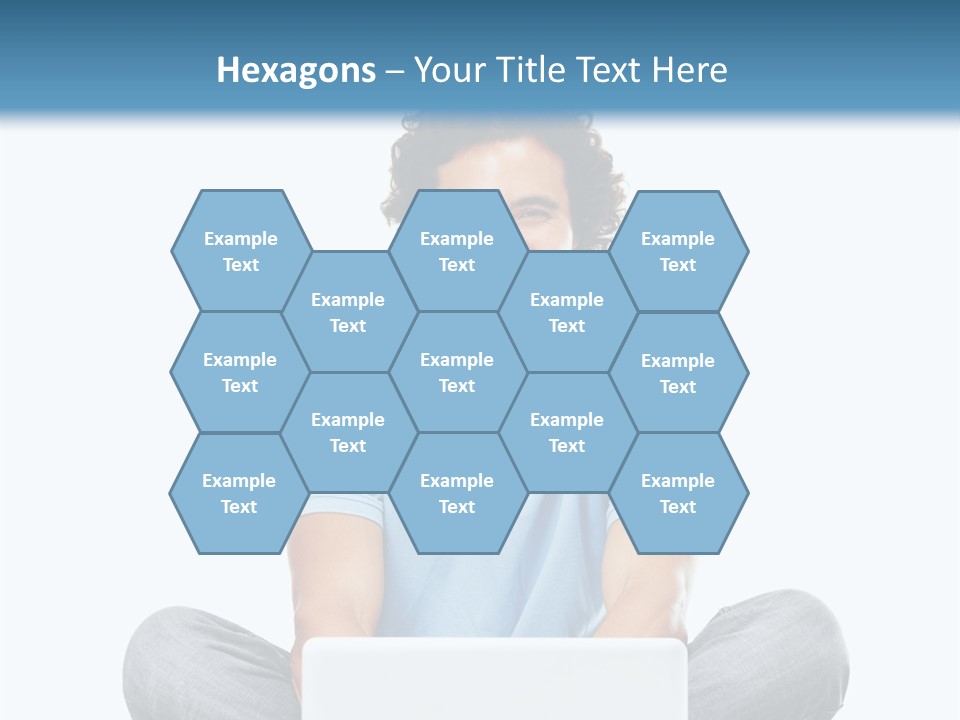 A Man Sitting On The Floor With A Laptop PowerPoint Template