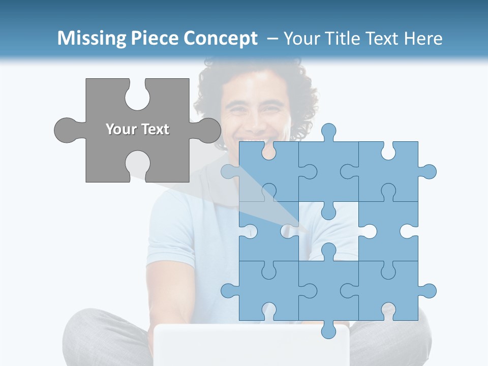 A Man Sitting On The Floor With A Laptop PowerPoint Template