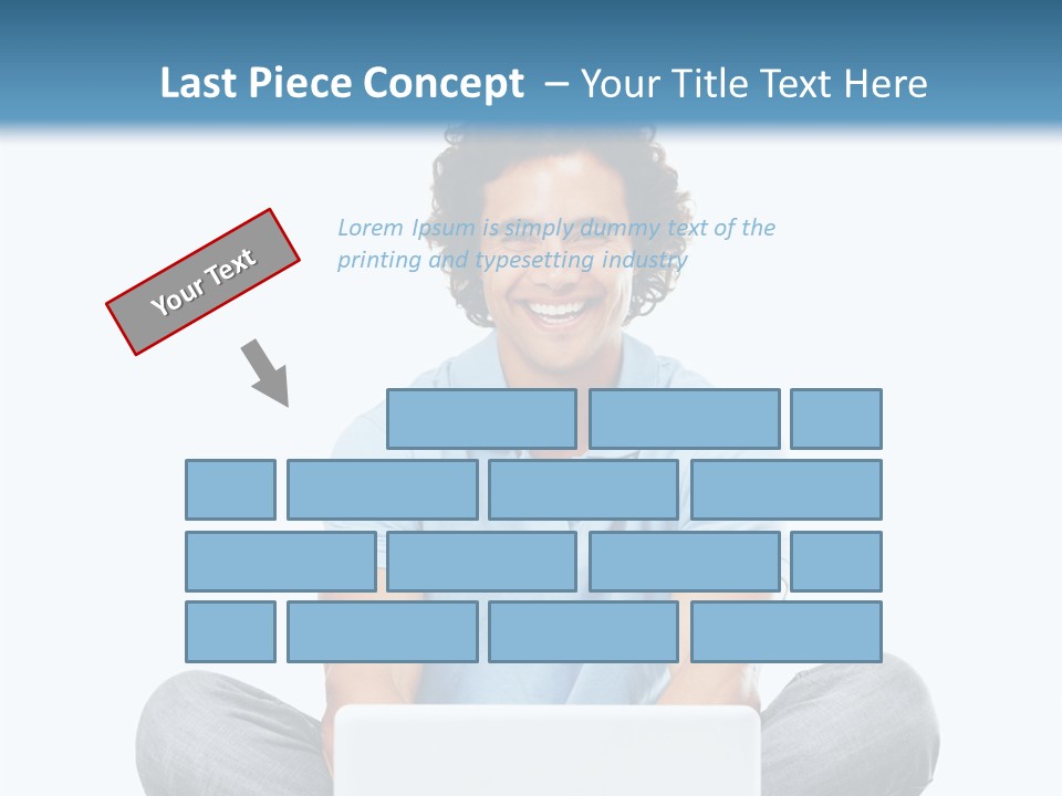 A Man Sitting On The Floor With A Laptop PowerPoint Template