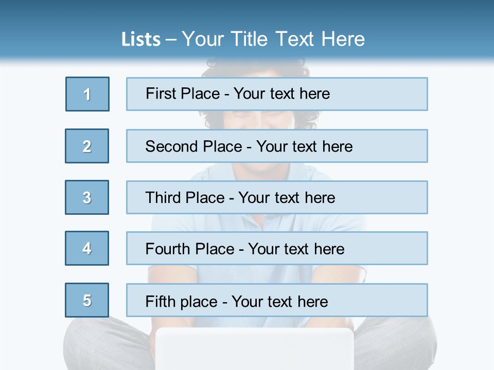 A Man Sitting On The Floor With A Laptop PowerPoint Template