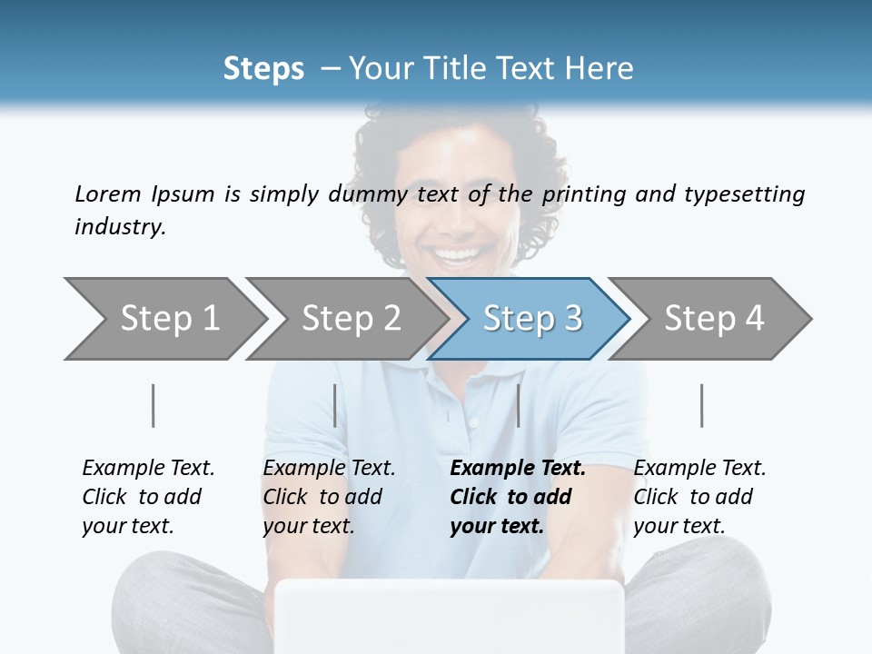A Man Sitting On The Floor With A Laptop PowerPoint Template