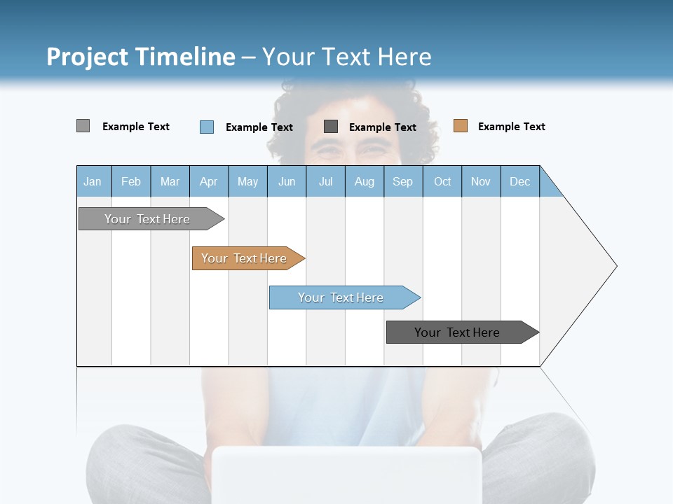 A Man Sitting On The Floor With A Laptop PowerPoint Template