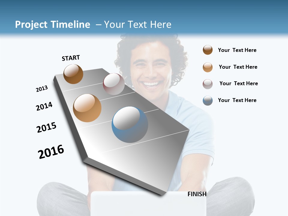 A Man Sitting On The Floor With A Laptop PowerPoint Template