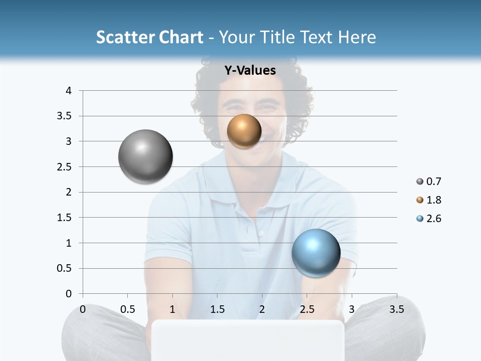 A Man Sitting On The Floor With A Laptop PowerPoint Template