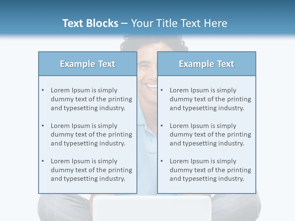 A Man Sitting On The Floor With A Laptop PowerPoint Template