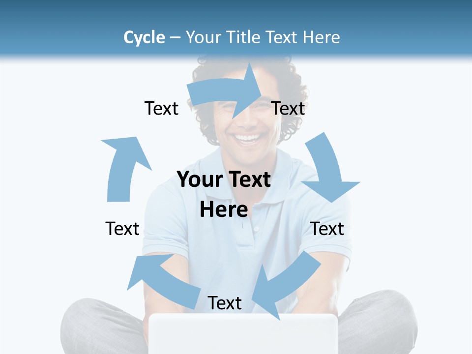 A Man Sitting On The Floor With A Laptop PowerPoint Template