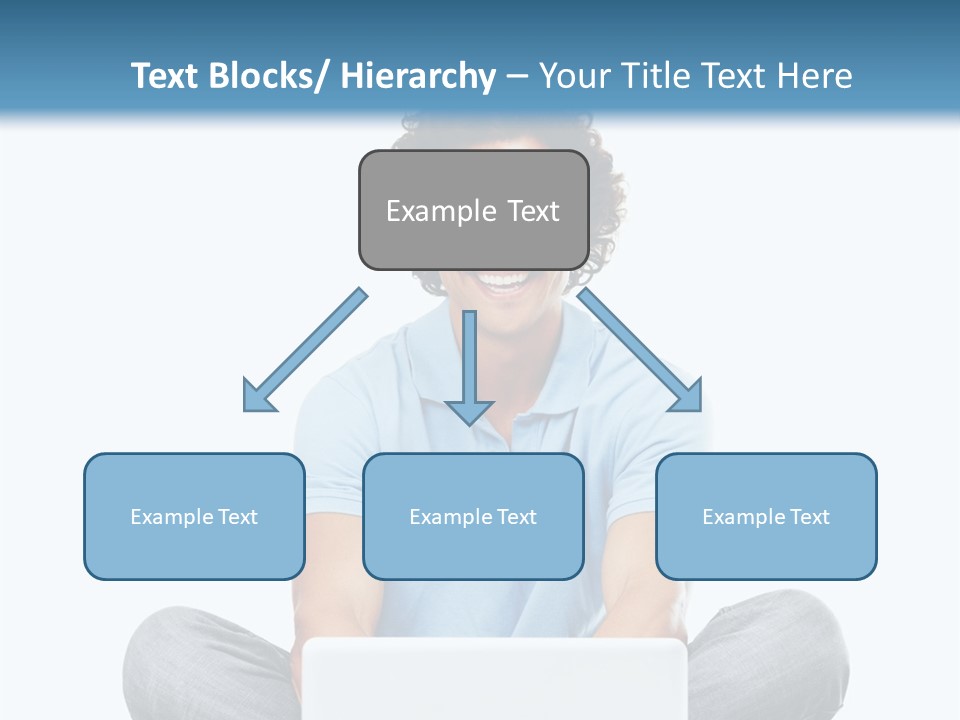 A Man Sitting On The Floor With A Laptop PowerPoint Template