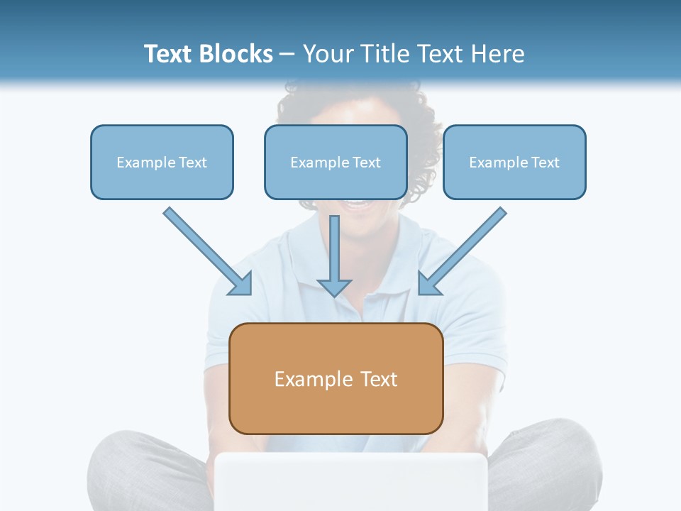 A Man Sitting On The Floor With A Laptop PowerPoint Template