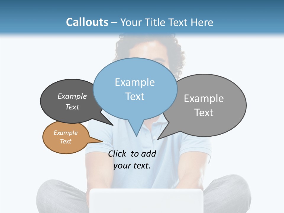 A Man Sitting On The Floor With A Laptop PowerPoint Template